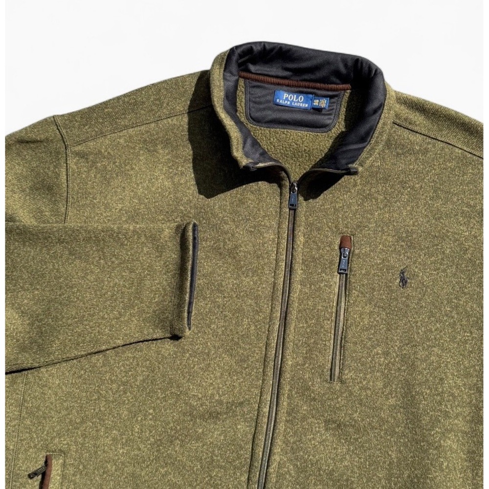 Polo Ralph Lauren Performance Fleece Jacket Mens 4XB 4XL Full Zip Green Y2K